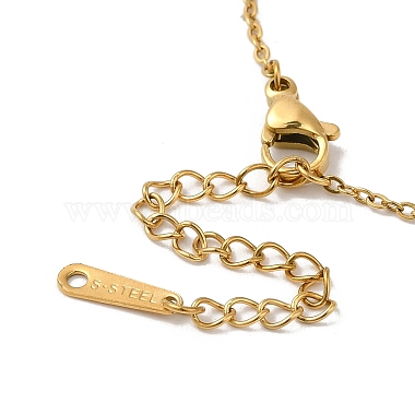 Hamsa Hand with Evil Eye Natural Shell Enamel Pendant Necklaces(NJEW-E104-06G)-3
