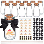 Birthday Gift Kits, Glass Cork Bottles, Polyester Bowknot, Paper Stickers, Plastic Heat Transfer Film Stickers & Glue Sticks, Black(DIY-OC0013-96A)