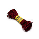 Polyester Satin Rattail Cord, for Chinese Knotting, Round, Dark Red, 3mm, about 10.94 Yards(10m)/Bundle(OCOR-WH0066-43D)