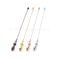 Brass Dowsing Pendulum Big Pointed Pendants, with Lobster Claw Clasps, Bicone, Cadmium Free & Lead Free, Mixed Color, 232mm, Hole: 2mm(KK-A169-01)