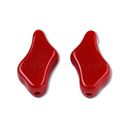 Opaque Acrylic Beads, Nuggets, Red, 21x13x7mm, Hole: 1.6~1.8mm, about 450pcs/500g(SACR-N017-04F)
