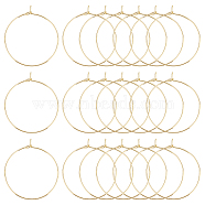 304 Stainless Steel Hoop Earring Findings, Wine Glass Charms Findings, Golden, 21 Gauge, 35x30x0.7mm, 100pcs/box(STAS-UN0003-98)