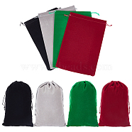 Elite 8Pcs 4 Colors Velvet Packing Pouches, Drawstring Bags, Rectangle, Mixed Color, 30x20cm, 2pcs/color(TP-PH0001-20)