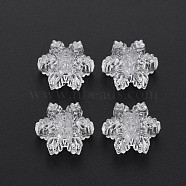 Transparent Acrylic European Beads, Large Hole Beads, Snowflake, Clear, 13.5x15x6.5mm, Hole: 4mm, about 930pcs/500g(TACR-T003-21)