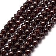 Natural Garnet Bead Strands, Round, 6.5mm, Hole: 1mm, about 63pcs/strand, 15.3 inch(X-G-P217-33-6mm)