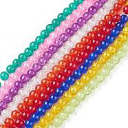 Crackle Glass Beads Strands, Round, Mixed Color, 4mm, Hole: 1.1~1.3mm, about 200pcs/strand, 31.4 inch(CCG-Q001-4mm-M)