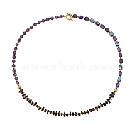 Natural Amethyst and Natural Garnet Beads Bracelets, Multi Layer Wrap Bracelets for Women, 20-1/2 inch(52cm)(PW-WG72552-01)