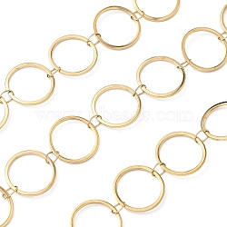 304 Stainless Steel Ring Link Chains, Soldered, with Spool, Ion Plating(IP), Golden, 14x1mm(CHS-G044-05G-04)