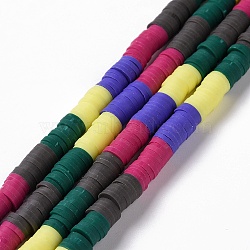 Handmade Polymer Clay Bead Strands, Heishi Beads, Disc/Flat Round, Mauve, 6x0.2~2mm, Hole: 2mm, about 325~330pcs/strand, 15.12~ 15.35 inch(38.4~39cm)(CLAY-C003-02I)