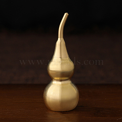 Brass Hollow Tilted Head Gourd Statue Ornament, Feng Shui Table Home Decoration, Raw(Unplated), 20x55mm(DJEW-PW0018-02C)