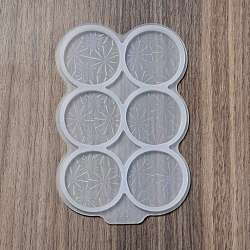 DIY Round Silicone Molds, Resin Casting Molds, For UV Resin, Epoxy Resin Craft Making, Snowflake Pattern, 160x105x8mm, Inner Diameter: 45mm(DIY-A034-29A)