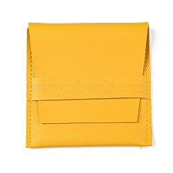 Square PU Leather Jewelry Flip Pouches, for Earrings, Bracelets, Necklaces Packaging, Gold, 8x8cm(PAAG-PW0007-11B)