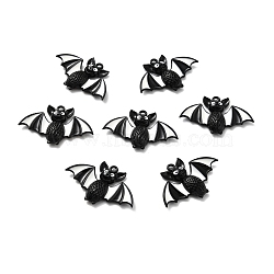 Halloween Alloy Enamel Pendants, Bat, Electrophoresis Black, 26x40x6mm, Hole: 2mm, 10pcs/bag(FIND-G021-A01-EB)