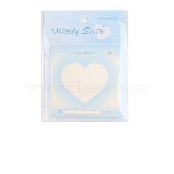 40 Sheets Cute Memo Pad Sticky Notes, Sticker Tabs, for Office School Reading, Square, Heart, 80x80mm(PW-WG55706-02)