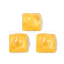 Translucent Epoxy Resin Decoden Cabochons, Water Ripple Square, Gold, 14.5x14.5x8mm(CRES-S367-20A)