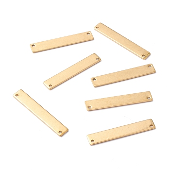 Ion Plating(IP) 304 Stainless Steel Connector Charms, Rectangle, Golden, 35x6x1mm, Hole: 1.5mm