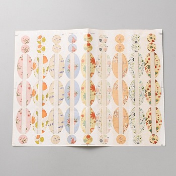 Flower Pattern Self-Adhesive Paper Adhesive Label, Mixed Color, 210x270x0.1mm