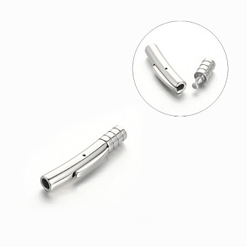 Column 304 Stainless Steel Bayonet Clasps, Stainless Steel Color, 30x5mm, Hole: 3mm