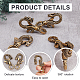 4Pcs 2 Styles Tibetan Style Brass Lobster Claw Clasps(FIND-AR0002-52)-4