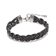 Cowhide Leather Braided Cord Bracelets for Men Women(BJEW-JB07887-01)-1