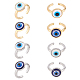 8Pcs 4 Colors Resin Evil Eye Open Cuff Rings Set(RJEW-AR0002-03)-1