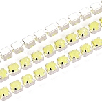 Iron Rhinestone Cup Chains, with Spool, Silver, Champagne Yellow, 2~2.5x2~2.5x2~2.5mm, about 30.00 Feet(9.14m)/Roll(CH-T006-01A-12)