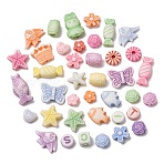 Plastic Beads, Craft Beads, Mixed Shapes, Mixed Color, 7~17x7~15.5x3~7mm, Hole: 1~3.5mm, about 1665pcs/500g(KY-Z003-25)