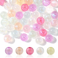 Rainbow Iridescent Plating Acrylic Beads, Glitter Beads, Round, Mixed Color, 13.5x13.5mm, Hole: 2.5mm(MACR-YW0002-19D)
