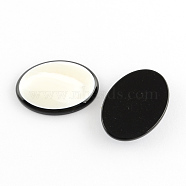 Resin Cabochons, Flat Back Cabochon for Jewelry Making, Oval, White, 25x18x5mm(X-CRES-S274-25x18mm)