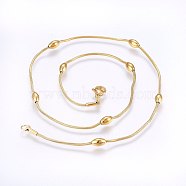 304 Stainless Steel Ball Chain Necklaces, with Lobster Claw Clasps, Golden, 16.9 inch(43cm), 1.3~4mm(NJEW-F221-11G)