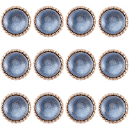 12Pcs ABS Plastic Shank Buttons, with Light Gold Tone Alloy Findings, 1-Hole, Half Round, Slate Gray, 25x16mm, Hole: 2mm(BUTT-GF0003-47A)