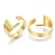 Alloy Cuff Finger Rings, Cadmium Free & Nickel Free & Lead Free, Alphabet, Golden, Letter.L, US Size 8(18.1mm)(X-RJEW-S038-195L-G-NR)