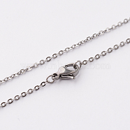 304 Stainless Steel Cable Chain Necklaces, with Lobster Claw Clasps, Stainless Steel Color, 20.5 inch(52.1cm)(STAS-O056-12)
