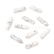 Natural Howlite Pointed Pendants, Faceted, Bullet, 30~33x8~9mm, Hole: 1.4~1.6mm(G-D460-01G)