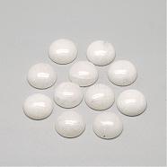 Natural White Jade Cabochons, Dyed, Half Round/Dome, White, 10x4~5mm(G-R416-10mm-11)