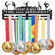 Sports Theme Iron Medal Hanger Holder Display Wall Rack, with Screws, Gymnastics Pattern, 150x400mm(ODIS-WH0021-470)