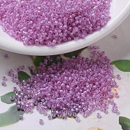 MIYUKI Delica Beads, Cylinder, Japanese Seed Beads, 11/0, (DB0072) Light Lilac Lined, 1.3x1.6mm, Hole: 0.8mm, about 2000pcs/10g(X-SEED-J020-DB0072)