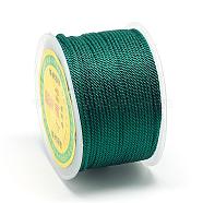 Nylon Threads, Milan Cords/Twisted Cords, Teal, 1.5~2mm, about 54.68 yards(50m)/roll(NWIR-R039-257)