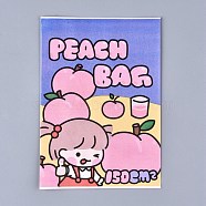Paper Bags, Storage Bag for Offic Supplies, Makeup Supplies, Rectangle, Purple, Cartoon Pattern, 21~22x14.5x0.02cm(CARB-P004-A-04)