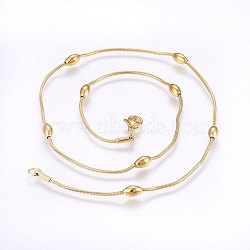 304 Stainless Steel Ball Chain Necklaces, with Lobster Claw Clasps, Golden, 16.9 inch(43cm), 1.3~4mm(NJEW-F221-11G)