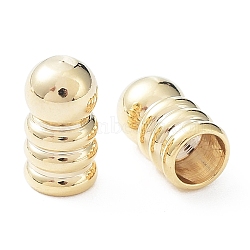 201 Stainless Steel Cord End, Column, Real 24K Gold Plated, 8x4.5mm, Hole: 3mm(STAS-P327-02G)