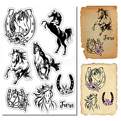 Custom PVC Plastic Clear Stamps, for DIY Scrapbooking, Photo Album Decorative, Cards Making, Stamp Sheets, Film Frame, Horse, 160x110x3mm(DIY-WH0439-0085)