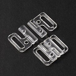 Plastic Bikini Clips, Bra Clasp Replacement Part, Lingerie Snap Closure, Clear, 19x25x4mm, Hole: 3.5x14mm(FIND-WH0042-79B-02)