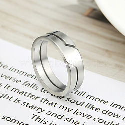 304 Stainless Steel Finger Rings, Slit Steel Rings, Stainless Steel Color, US Size 10(19.8mm)(FS-WGF5903-03)