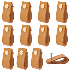 Rectangle Leather Drawer Handles, with Iron Screw, Peru, 20x100x2mm(AJEW-WH0251-71A)