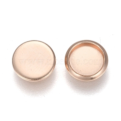 304 Stainless Steel Plain Edge Bezel Cups, Cabochon Settings, Flat Round, Rose Gold, Tray: 6mm, 7.5x1.5mm(STAS-E460-10RG-6MM)