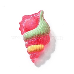 Transparen Resin Decoden Cabochons, Conch, Deep Pink, 33.5x21x9.5mm(CRES-S370-01D)