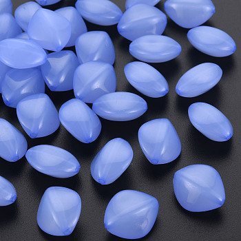 Imitation Jelly Acrylic Beads, Rhombus, Medium Slate Blue, 17x14.5x9.5mm, Hole: 1.6mm, about 500pcs/500g