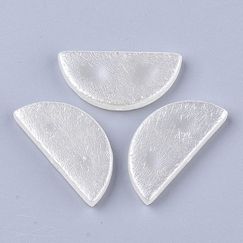 ABS Plastic Imitation Pearl Beads, Half Round, Creamy White, 18x35x5mm, Hole: 1.8mm, about 170pcs/500g