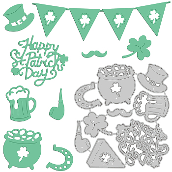 Carbon Steel Cutting Dies Stencils, for DIY Scrapbooking/Photo Album, Decorative Embossing DIY Paper Card, St Patricks Day, Holiday Pattern, 8.5x7.9x0.08cm